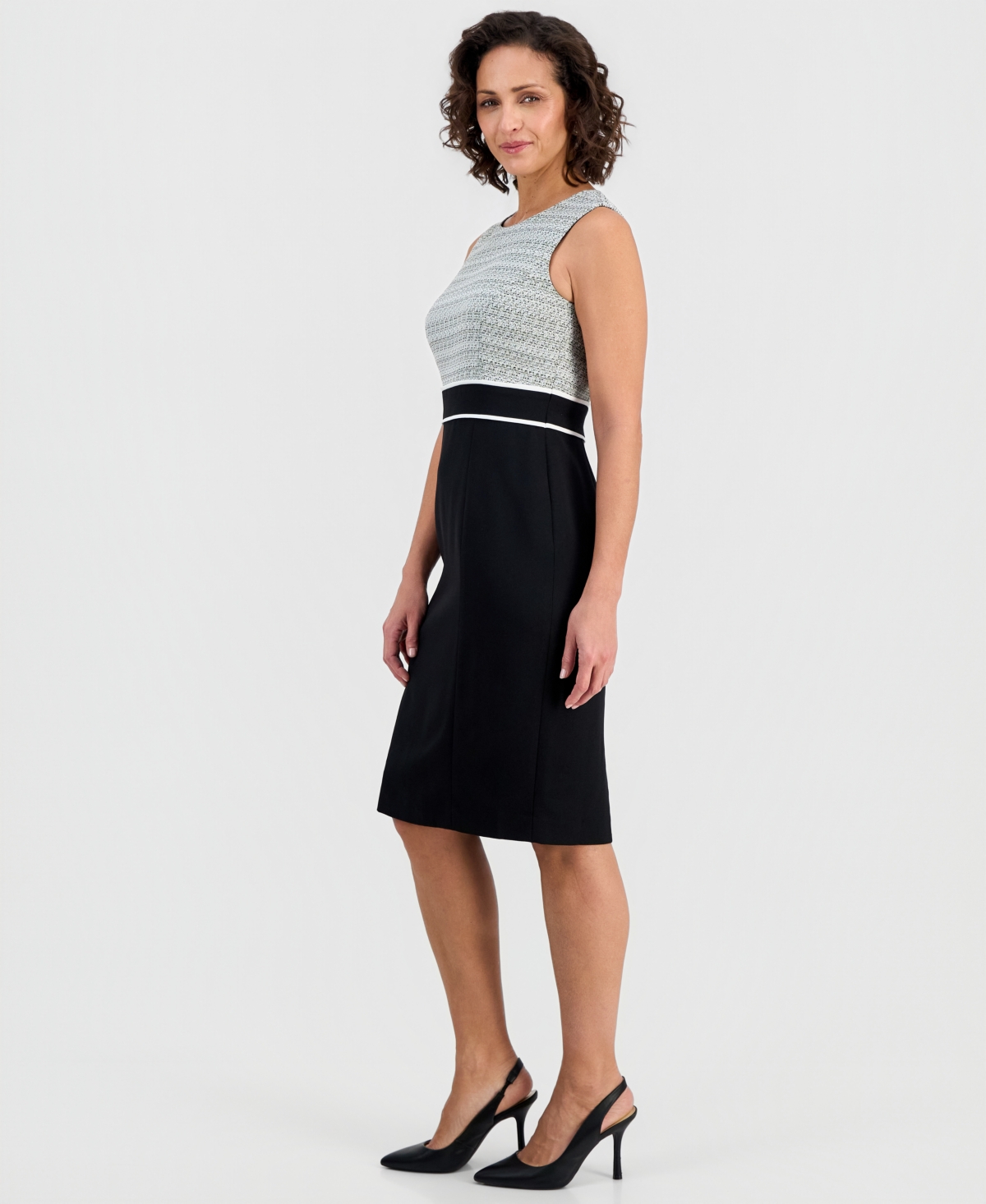 Kasper Women's Banded Sleeveless Sheath Dress