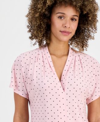 Women's Printed Flutter Sleeve Blouse