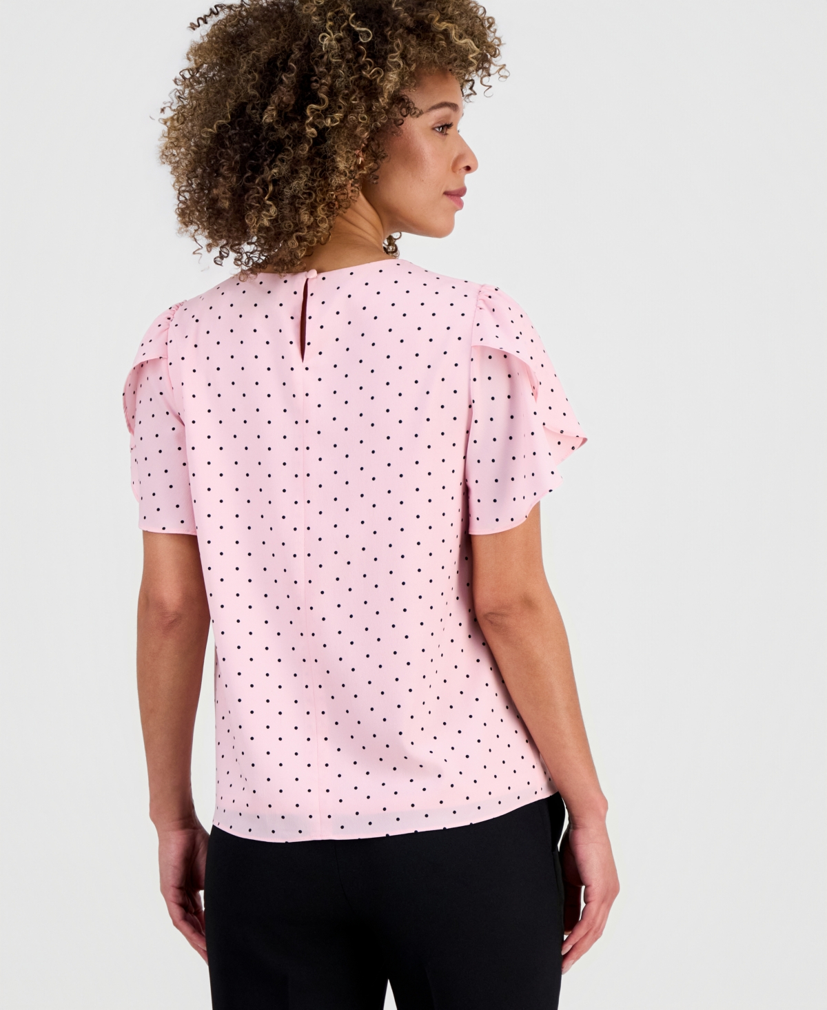 Kasper Women's Printed Tulip-Sleeve Blouse