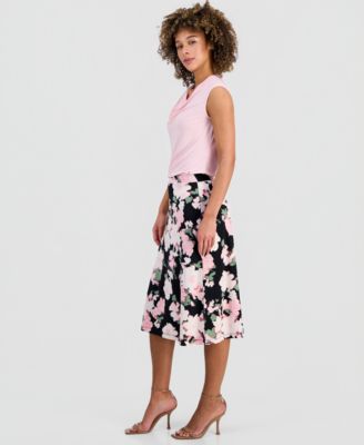 Women's Printed Pull-On Midi Skirt