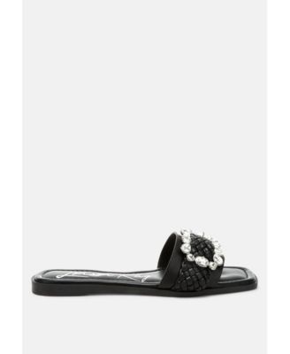 Womens Hazbin Diamante Flat