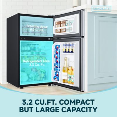 3.2 Cu.Ft. Freestanding Mini Fridge with Freezer