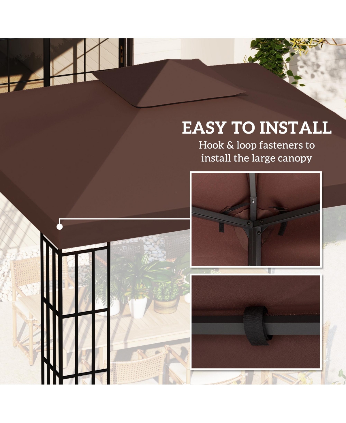 Outsunny Gazebo Replacement Canopy for 01 -0153, 10' x 10