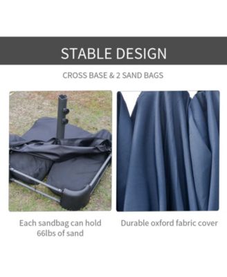 15' Backyard Double-Sided Steel Fabric Market Garden Umbrella