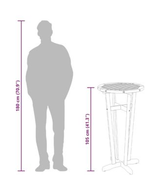 Garden Bar Table Natural Brown Solid Acacia wood Standard Durable