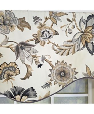 100% Cotton Zanzibar Cornice With Poly/Cotton Ivory lining Rod Pocket Valance 50" x 17" Gray