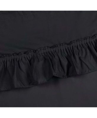Ellis Stacey Solid Color Window 1.5" Rod Pocket High Quality Fabric Ruffled Filler Valance 54"x13" Black