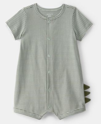 Carter's - Baby Boys' Stripes and Dinosaur Scales Snap-Up Romper