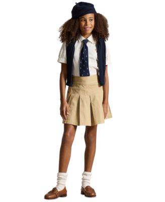 Girls' 7-16 Short-Sleeve Solid Oxford Top