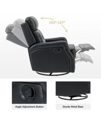  Beatriz 28.74" Wide Genuine Leather Swivel Rocker Recliner