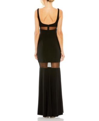 Women's Ieena Sheer Mesh Panel Sheer Detail Column Gown