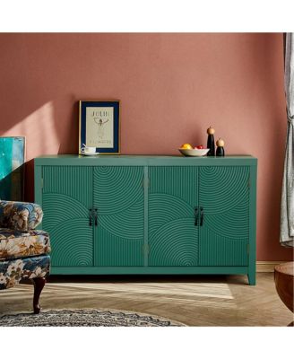 59" Green Accent Storage Cabinet with 4 Doors