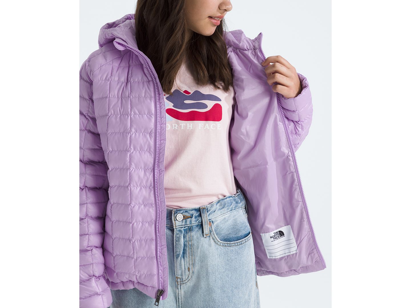 Детская куртка The North Face Hooded Zip-Up, цвет: Сиреневый — фото 3