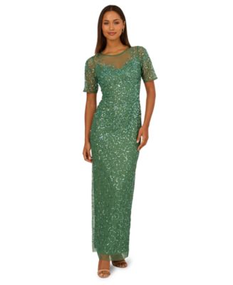 adrianna papell green beaded dress vintage Women's Column Short-Sleeve SaleJuly4th Youll love this elevated Color:Black Glow Zara ASYMMETRIC SHOULDER PAD