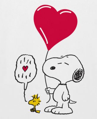Men's Short-Sleeve Snoopy Heart Balloon Graphic T-Shirt