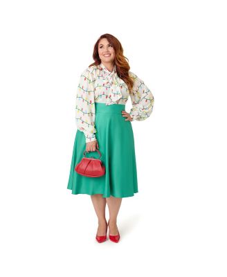 Plus Size Long Sleeve Neck Tie Gwen Blouse