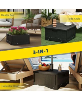 Outdoor Umbrella Base with Wheels, End Table, Planter Box,