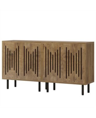 Sideboard Buffet with Storage, 59" Buffet Sideboard Cabinet with Adjustable Shelves