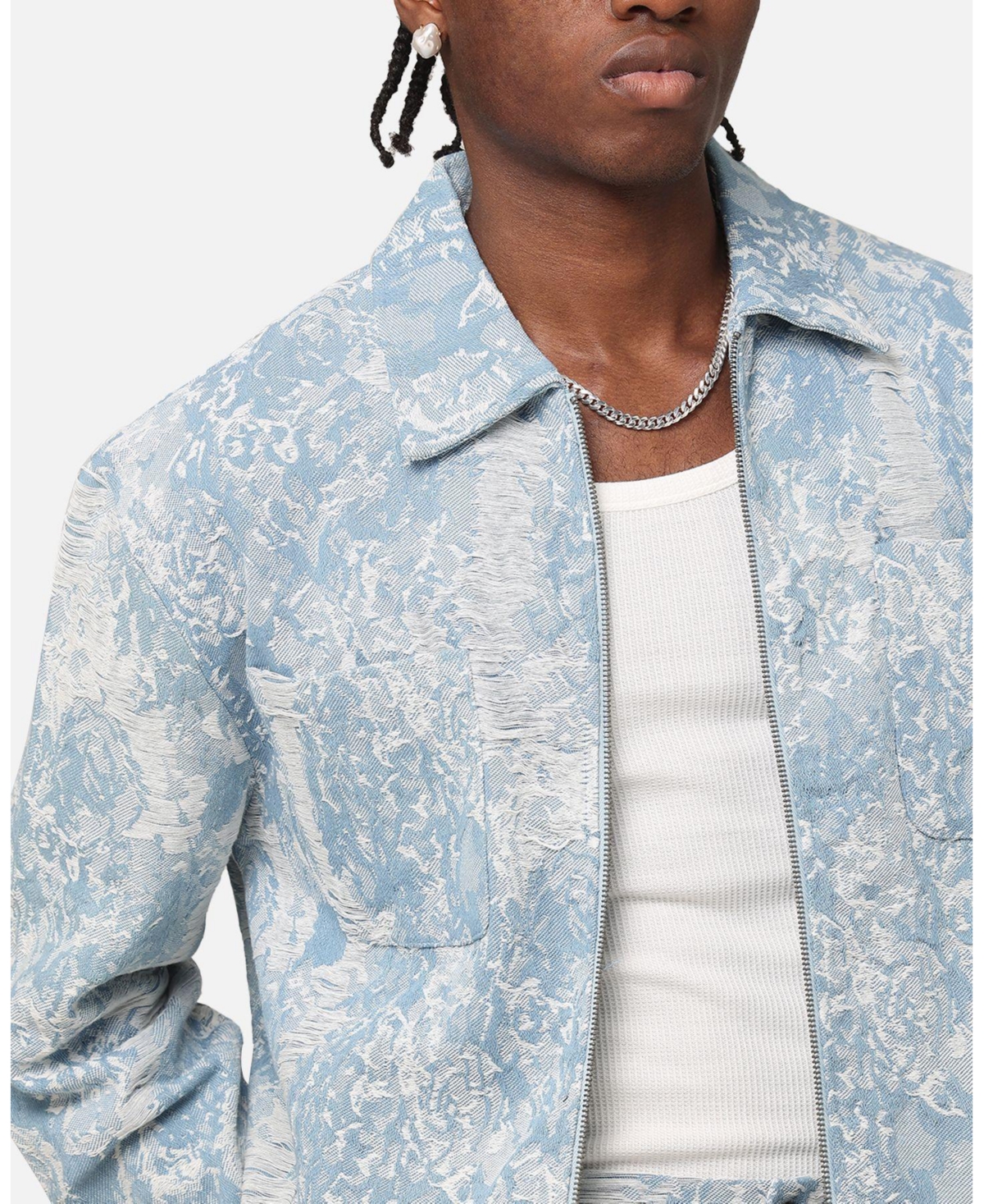 Xxiii Men's Denim Jacquard Jacket