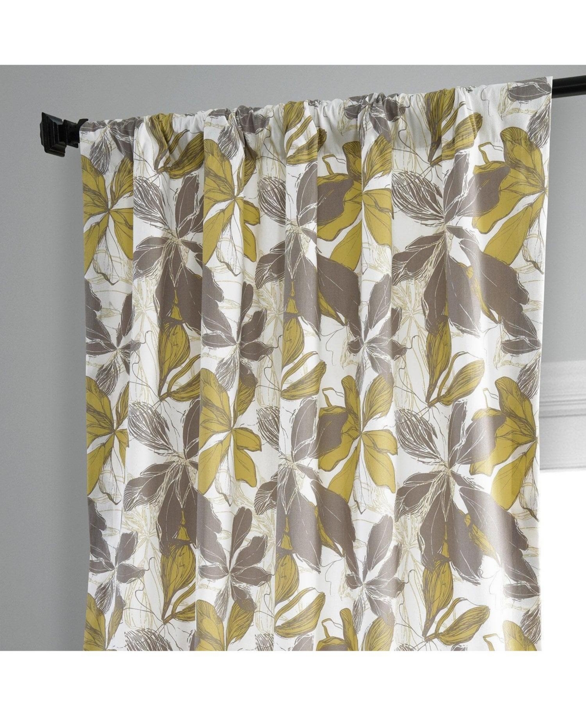 Half Price Drapes Sunny Day Floral Printed Cotton Room Darkening Curtain