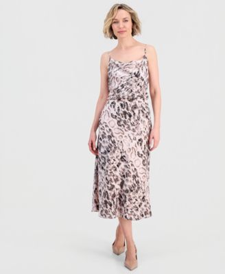 Women's Printed Satin Midi Skirt