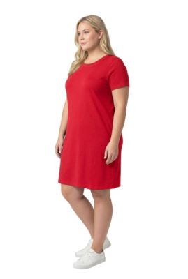 Women's Plus Size Perfect Short-Sleeve Crewneck Tee Dress