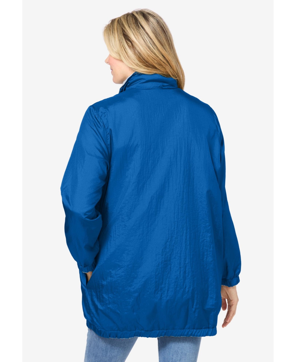 Woman Within Plus Fleece Nylon Reversible Jacket
