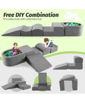 5-Piece Foam Climb and Crawl Playset with Ball Pit for Toddlers