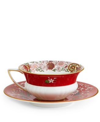 Wonderlust Crimson Orient  Teacup & Saucer 