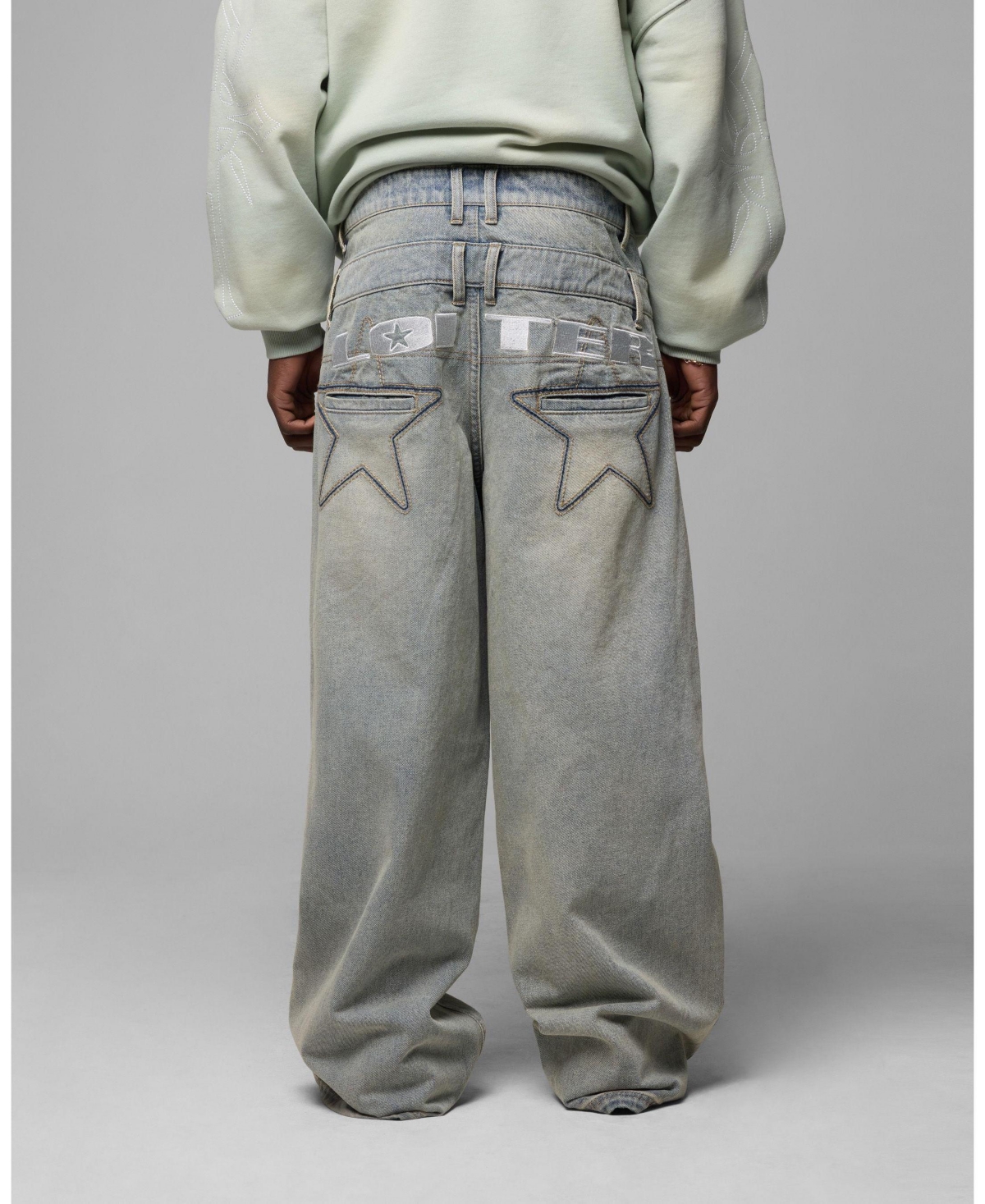 Loiter Men's Star Layered Denim Jeans
