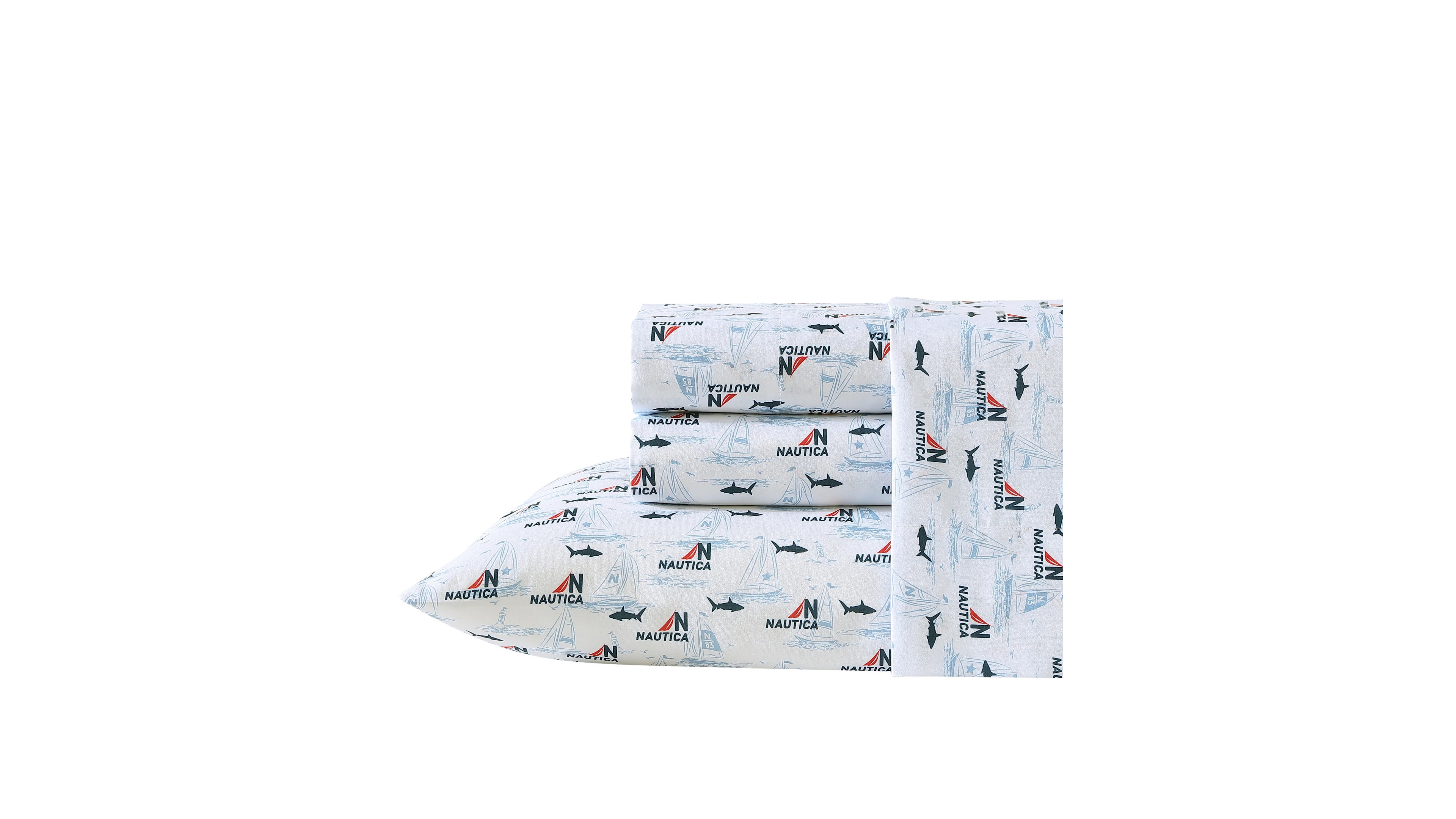 Nautica Caspian Whales Microfiber 3-Pc. Sheet Set, Twin