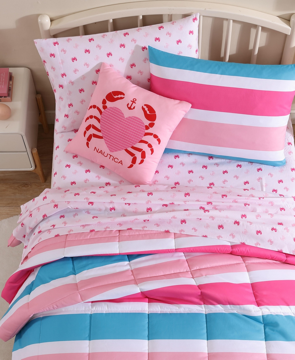 Nautica Cru Stripe Microfiber 3-pc. Comforter Set, Twin In Multi