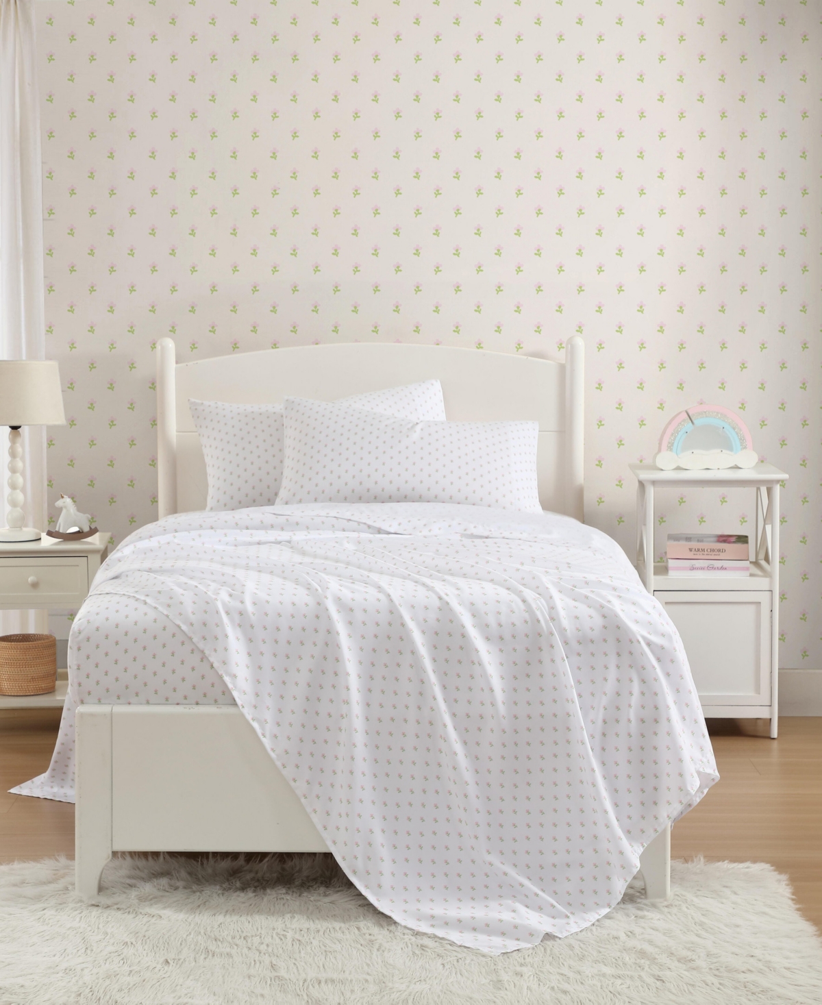 Laura Ashley Wood Violet Microfiber 4-Pc. Sheet Set