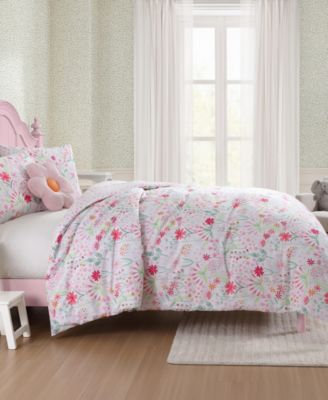 Sunshine Flowers Microfiber 3-Pc. Comforter Set, Twin