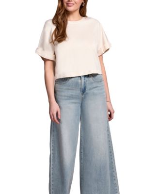 Women's Blue Thread Soft Touch Mercerized Cotton Crew Neck T-Shirt