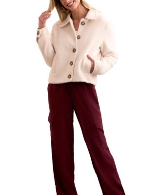 Women's Super Soft Boucle Button-Front Jacket