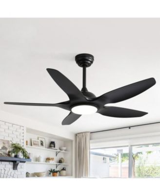 48-inch Matte Black 5-Blade Ceiling Fan with Six Speed Remote Control and Forward Reverse Function for Indoor Use
