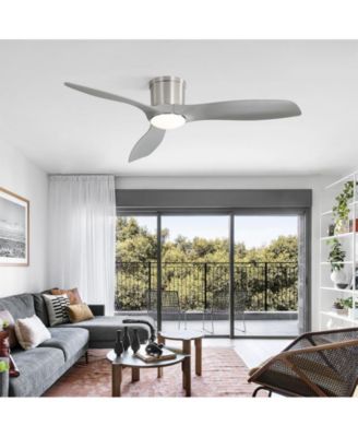 52-inch Modern Sand Nickel 3-Blade Flush Mount with Led Lights and Remote Control