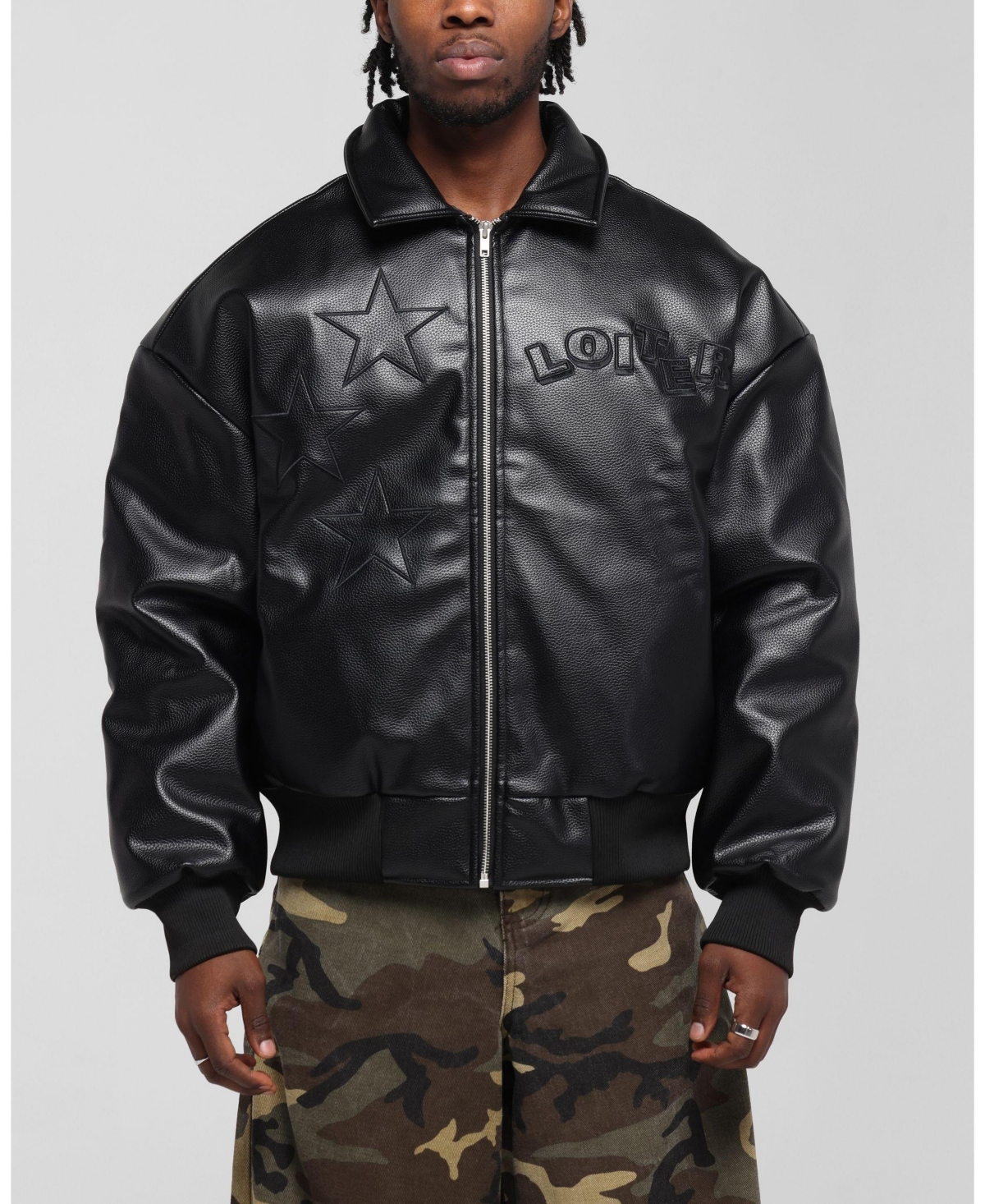 Loiter Men's Solar Pu Leather Varsity Jacket