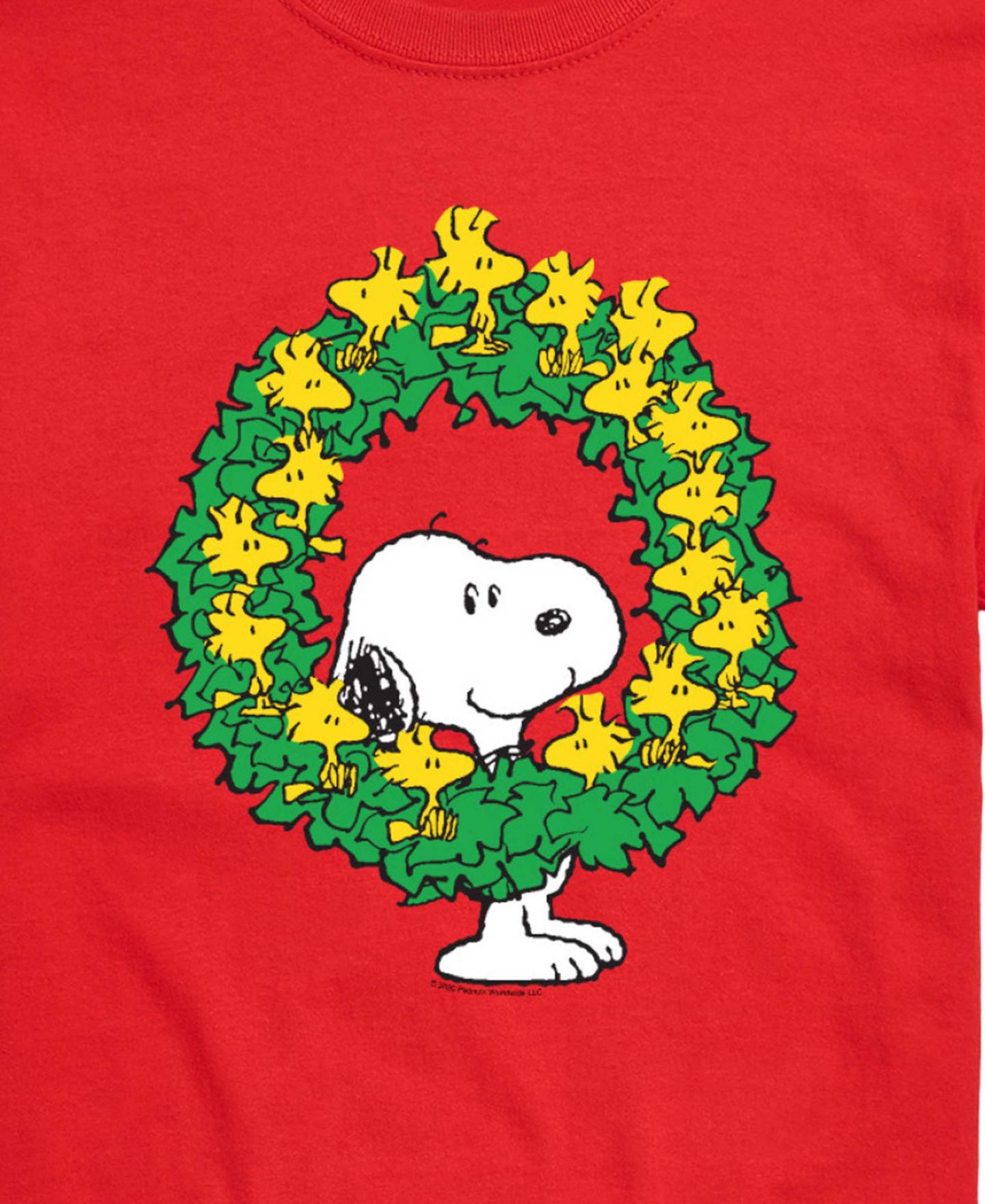Мужская футболка AIRWAVES Snoopy and Christmas Wreath Graphic, цвет: Красный — фото 2
