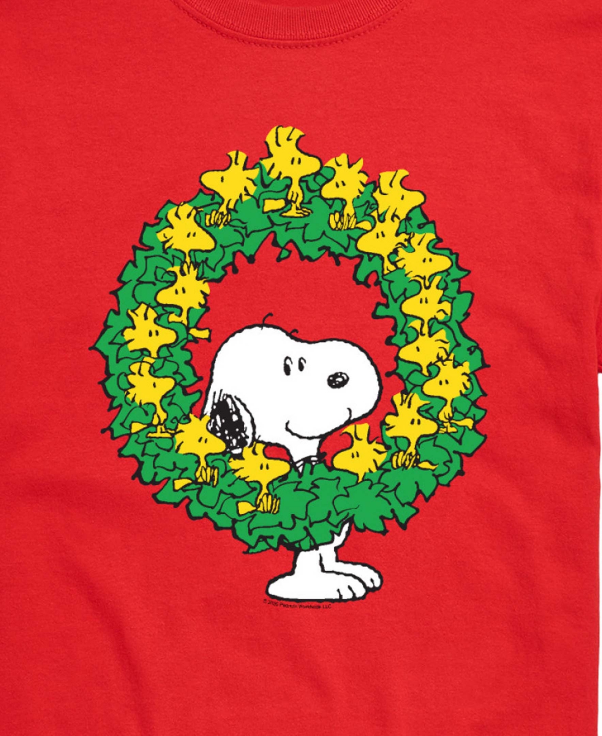 Airwaves Men's Snoopy And Christmas Wreath Graphic T-shirt In Red