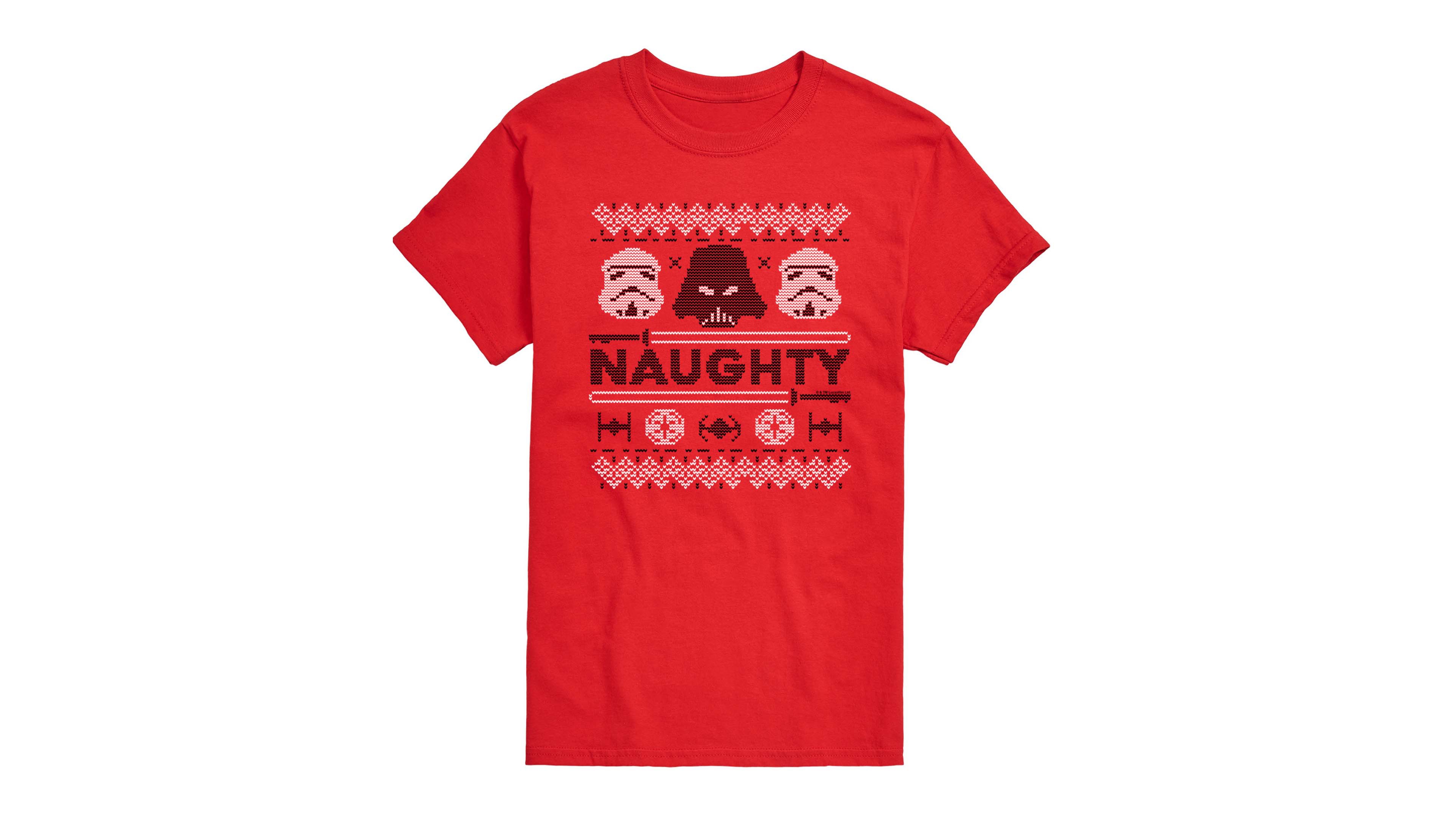 Airwaves Men's Star Wars Christmas Naughty Darth Vader Short-Sleeve Graphic T-Shirt