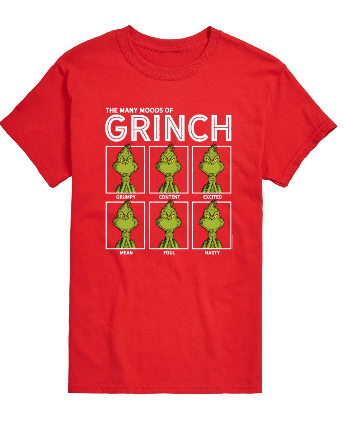 Airwaves Men's Many Moods of Grinch Graphic Print T-Shirt