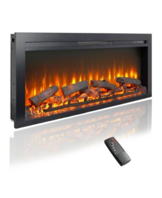 44 inch wall recessed electric fireplace with remote and Imitation Flame , LED light heater