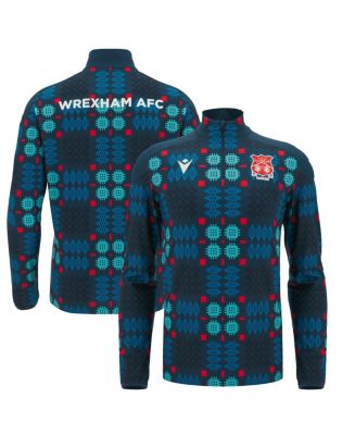 【Macron】WREXHAM AFC レクサム 24/25 長袖　XL Macron Men's Blue Wrexham Warm-Up Quarter-Zip Pullover Hoodie - Macy's