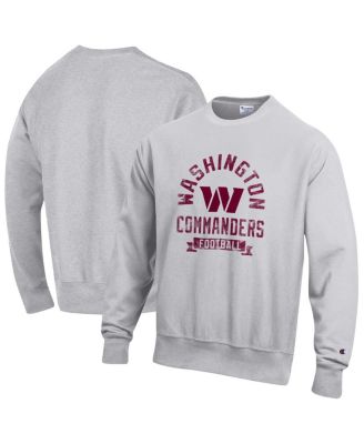 Champion - Men's Heather Gray Washington Commanders Reverse Weave Fleece Pullover Sweatshirt