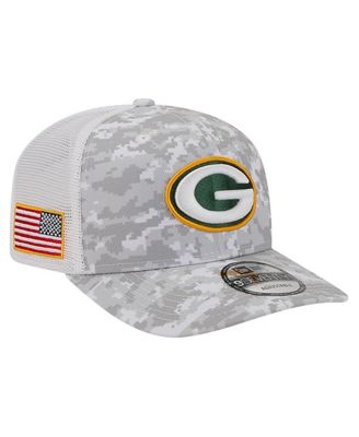 New Era - Men's Gray Green Bay Packers Salute to Service Fan Pack 9SEVENTY Trucker Adjustable Hat
