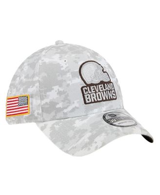 New Era - Men's White Cleveland Browns 2025 Salute to Service Digital Camo Fan Pack 39THIRTY Flex Hat