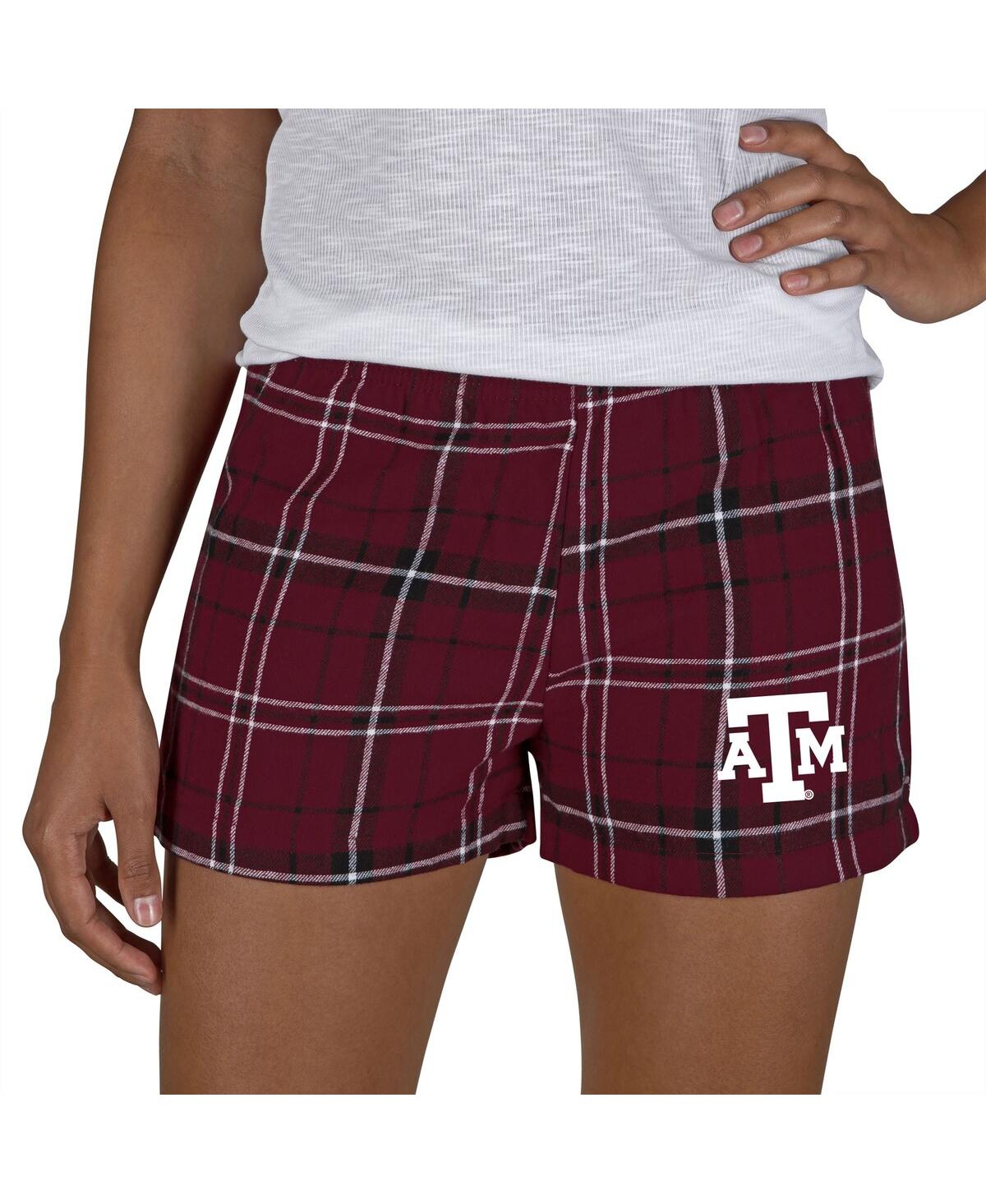 Concepts Sport Women's Maroon/black Texas A&m Aggies Ultimate Flannel Shorts In Blue