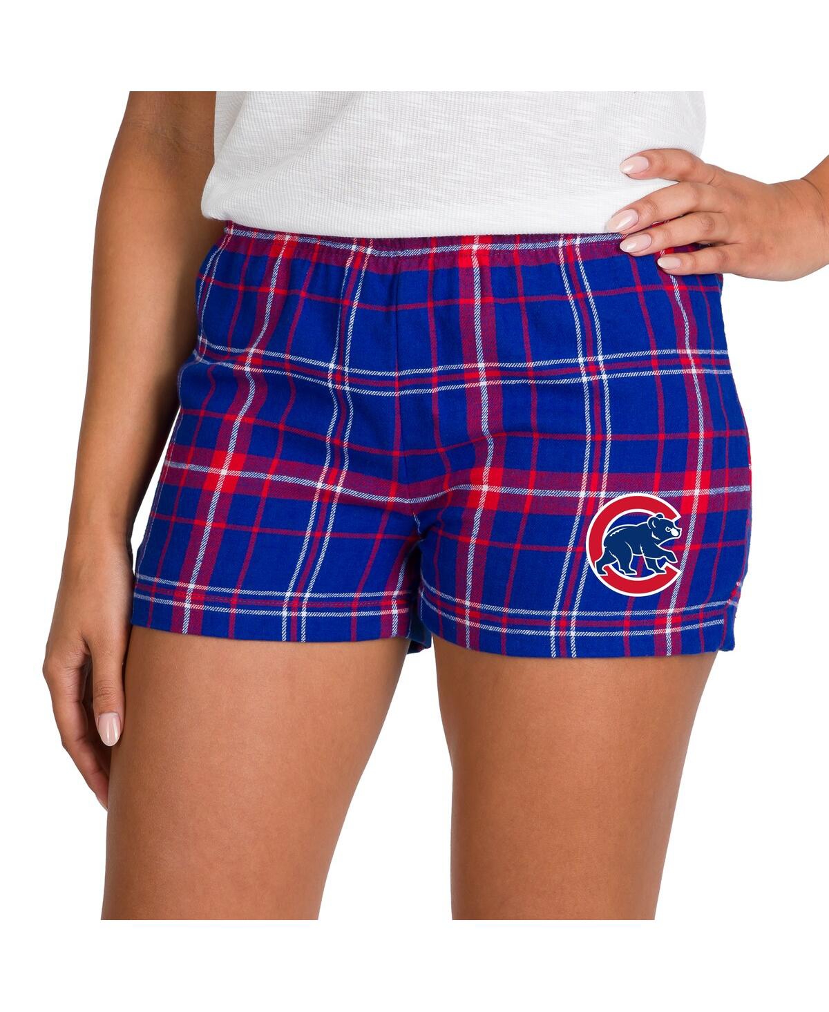 Concepts Sport Women's Royal/red Chicago Cubs Ultimate Flannel Shorts In Blue